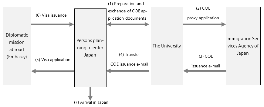 Process for entering Japan
