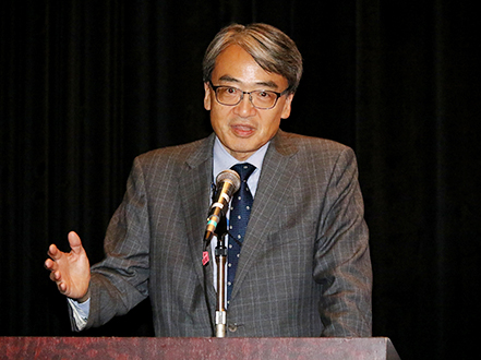 TMG Special Advisor Yamamoto greets the attendees
