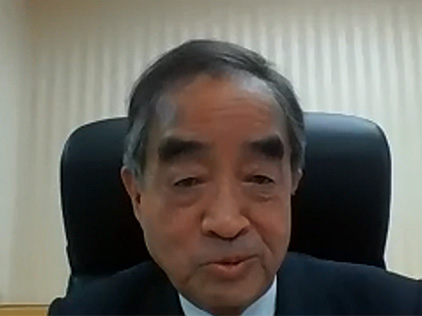 TMU Presient Ueno opens the Annual Meeting with his speech